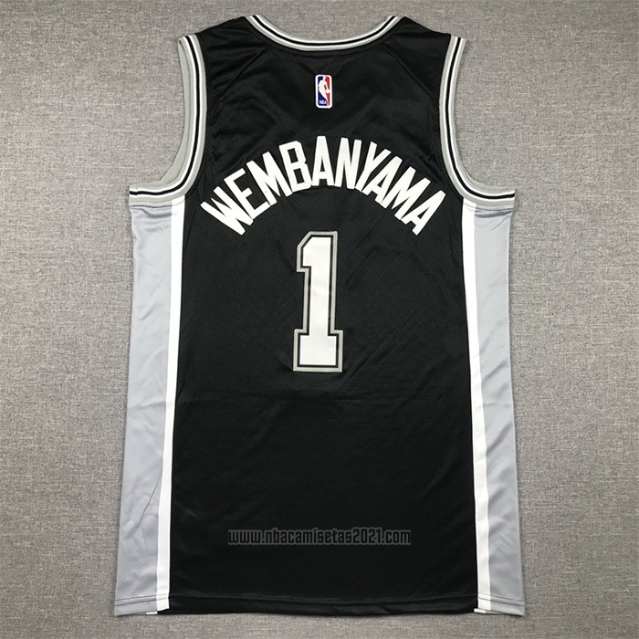 Camiseta San Antonio Spurs Victor Wembanyama #1 Icon 2022-23 Negro